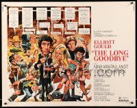 2y752 LONG GOODBYE style C 1/2sh '73 Elliott Gould as Philip Marlowe, great Jack Davis artwork!