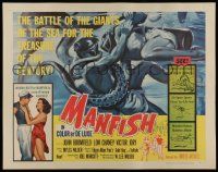 2y770 MANFISH 1/2sh '56 aqua-lung divers in death struggle with each other & sea creatures!