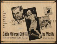 2y775 MISFITS 1/2sh '61 Clark Gable, Marilyn Monroe, Montgomery Clift, John Huston, Arthur Miller