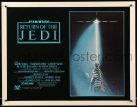 2y850 RETURN OF THE JEDI int'l 1/2sh '83 George Lucas, art of hands holding lightsaber by Reamer!
