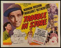 2y940 TROUBLE IN STORE style B 1/2sh '55 Norman Wisdom, the English clown prince of the screen!