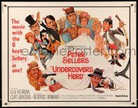 2y945 UNDERCOVERS HERO 1/2sh '75 Peter Sellers in 6 roles, great wacky artwork!