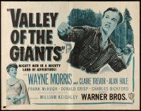 2y949 VALLEY OF THE GIANTS 1/2sh R48 cool art of logger Wayne Morris & pretty Claire Trevor!