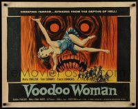2y954 VOODOO WOMAN 1/2sh '57 sexy Albert Kallis horror art, striking from the depths of Hell!