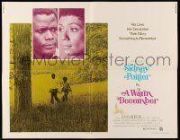 2y963 WARM DECEMBER 1/2sh '73 full-length image of Sidney Poitier w/arm around Ester Anderson