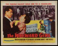 2y968 WAYWARD GIRL style B 1/2sh '57 great images of bad girls & fighting in prison!