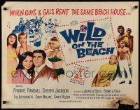 2y981 WILD ON THE BEACH 1/2sh '65 Frankie Randall, Sherry Jackson, Sonny & Cher, teen rock & roll!