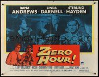 2y999 ZERO HOUR 1/2sh '57 Dana Andrews, Linda Darnell, Sterling Hayden, yellow border design!