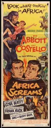 2y005 AFRICA SCREAMS insert '49 art of natives cooking Bud Abbott & Lou Costello in cauldron!