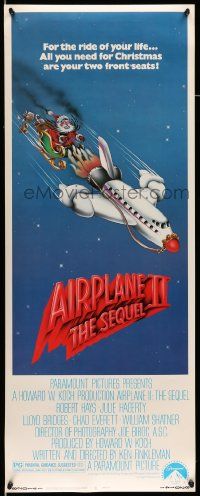 2y006 AIRPLANE II insert '82 Robert Hays, great wacky art of Santa Claus dragged by plane!