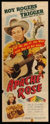 2y014 APACHE ROSE insert '47 Roy Rogers & Trigger, Dale Evans in singing western!