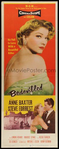2y025 BEDEVILLED insert '55 Forrest fell in love with beautiful blue-eyed killer Anne Baxter!