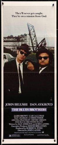 2y038 BLUES BROTHERS insert '80 John Belushi & Dan Aykroyd are on a mission from God!