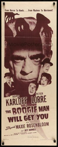 2y041 BOOGIE MAN WILL GET YOU insert R48 cool close up of Boris Karloff and art of ghost!
