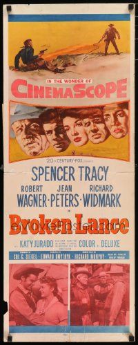 2y045 BROKEN LANCE insert '54 Spencer Tracy, Robert Wagner, Jean Peters, Richard Widmark!