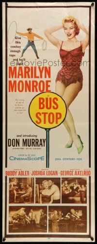 2y050 BUS STOP insert '56 full-length sexy Marilyn Monroe + photos with cowboy Don Murray!