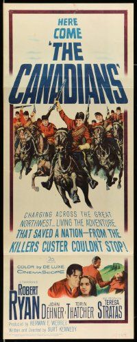 2y059 CANADIANS insert '61 cool image of Robert Ryan & Royal Mounted Police charging!