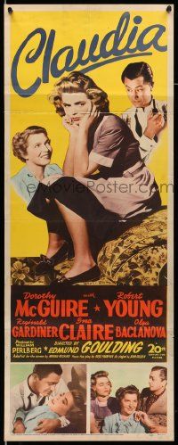 2y092 CLAUDIA insert '43 full-length Dorothy McGuire + Robert Young & Ina Claire!