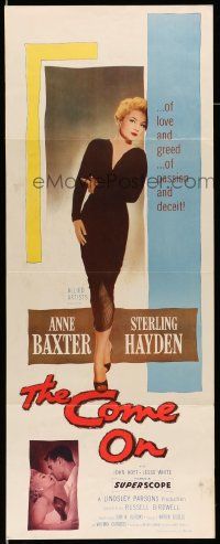 2y096 COME ON insert '56 Sterling Hayden, full-length image of very sexy bad girl Anne Baxter!