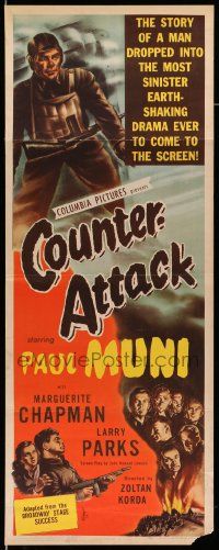 2y105 COUNTER-ATTACK insert '45 Paul Muni & Marguerite Chapman fight the Nazis in World War II!