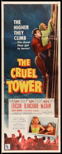 2y122 CRUEL TOWER insert '56 the higher they climb, the closer they get to terror!