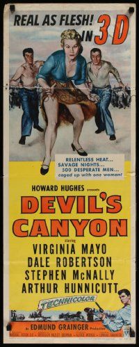 2y135 DEVIL'S CANYON 3D insert '53 artwork of sexy Virginia Mayo, Dale Robertson!