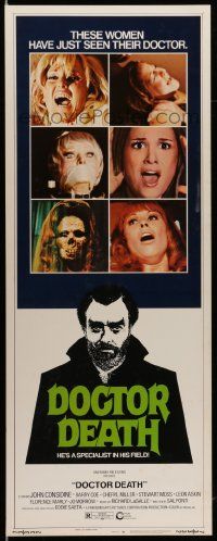 2y141 DOCTOR DEATH insert '73 John Considine, Barry Coe, Cheryl Miller, sexy horror!