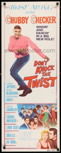 2y145 DON'T KNOCK THE TWIST insert '62 full-length image of dancing Chubby Checker, rock & roll!