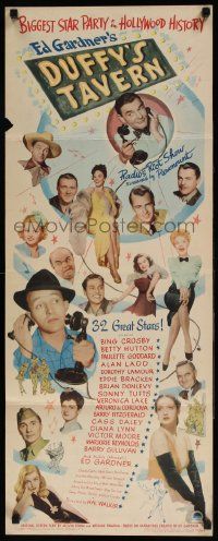 2y148 DUFFY'S TAVERN insert '45 art of Paramount's biggest stars including Lake, Ladd & Crosby!