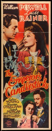 2y150 EMPEROR'S CANDLESTICKS insert '37 William Powell falls in love w/opposing spy Luise Rainer!