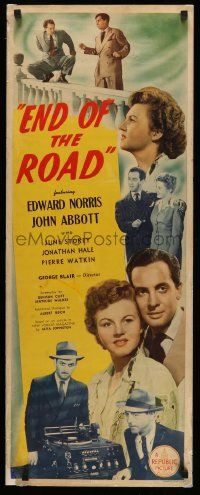 2y151 END OF THE ROAD insert '44 George Blair directed, Edward Norris, John Abbott & June Storey!