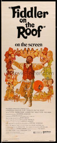 2y162 FIDDLER ON THE ROOF insert '71 cool artwork of Topol & cast by Ted CoConis!