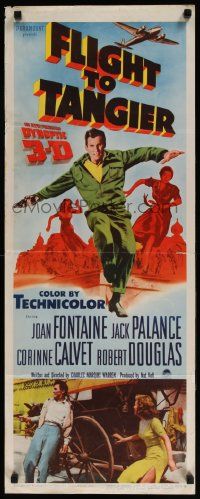 2y165 FLIGHT TO TANGIER insert '53 Joan Fontaine & Jack Palance in new perfected Dynoptic 3-D!
