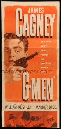 2y195 G-MEN insert R49 James Cagney with two guns, the king of ACTION joins the crime smashers!