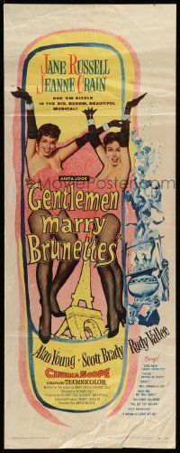 2y177 GENTLEMEN MARRY BRUNETTES insert '55 sexy Jane Russell & Jeanne Crain in the buxom musical!