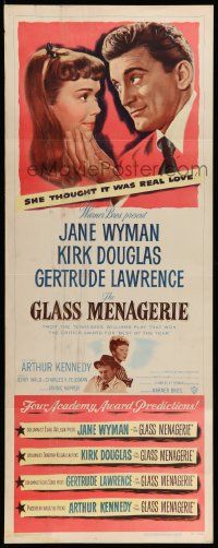 2y193 GLASS MENAGERIE insert '50 Jane Wyman thinks she loves Kirk Douglas, Tennessee Williams!