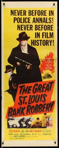 2y213 GREAT ST. LOUIS BANK ROBBERY insert '59 Molly McCarthy & Steve McQueen in his second movie!