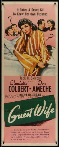 2y219 GUEST WIFE insert R52 Don Ameche, pretty Claudette Colbert, Dick Foran!