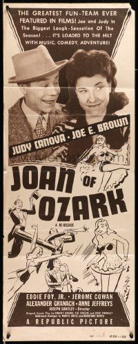 2y264 JOAN OF OZARK insert R50 wacky image of Judy Canova & Joe E. Brown, great art!