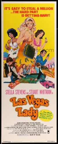 2y274 LAS VEGAS LADY insert '75 sexy art of gambling gangster gals, it's easy to steal a million!