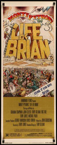 2y283 LIFE OF BRIAN insert '79 Monty Python, best different art by William Stout!