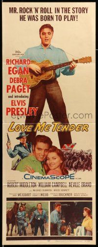2y291 LOVE ME TENDER insert '56 Elvis Presley, Mr. Rock 'n' Roll in the story he was born to play!