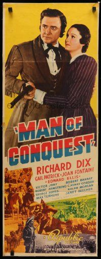 2y303 MAN OF CONQUEST insert '39 Richard Dix as Sam Houston, America - First, Last - Always!