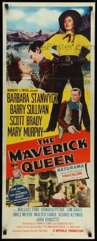 2y306 MAVERICK QUEEN insert '56 full-length Barbara Stanwyck, from Zane Grey's novel!