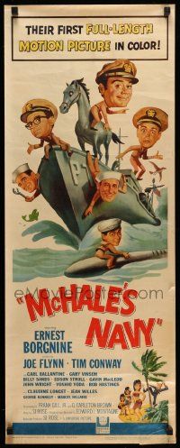 2y307 McHALE'S NAVY insert '64 great artwork of Ernest Borgnine, Tim Conway & cast on ship!