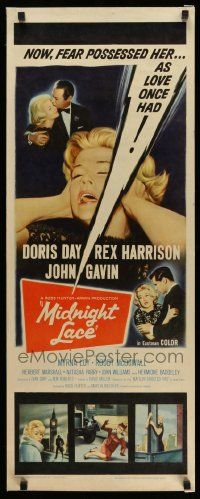 2y309 MIDNIGHT LACE insert '60 Rex Harrison, John Gavin, fear possessed Doris Day as love once had