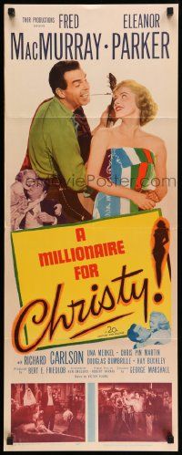 2y310 MILLIONAIRE FOR CHRISTY insert '51 Fred MacMurray embraces Eleanor Parker!
