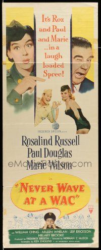 2y324 NEVER WAVE AT A WAC insert '53 sexy Rosalind Russell & Marie Wilson, Paul Douglas!