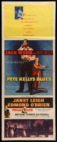 2y342 PETE KELLY'S BLUES insert '55 Jack Webb smoking & holding trumpet, sexy Janet Leigh!