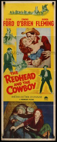 2y366 REDHEAD & THE COWBOY insert '51 romantic super close up of Glenn Ford & Rhonda Fleming!